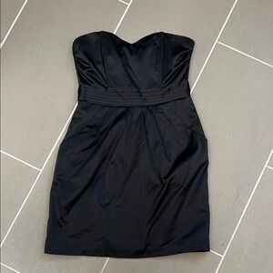 H&M Strapless Black Satin Cocktail Dress